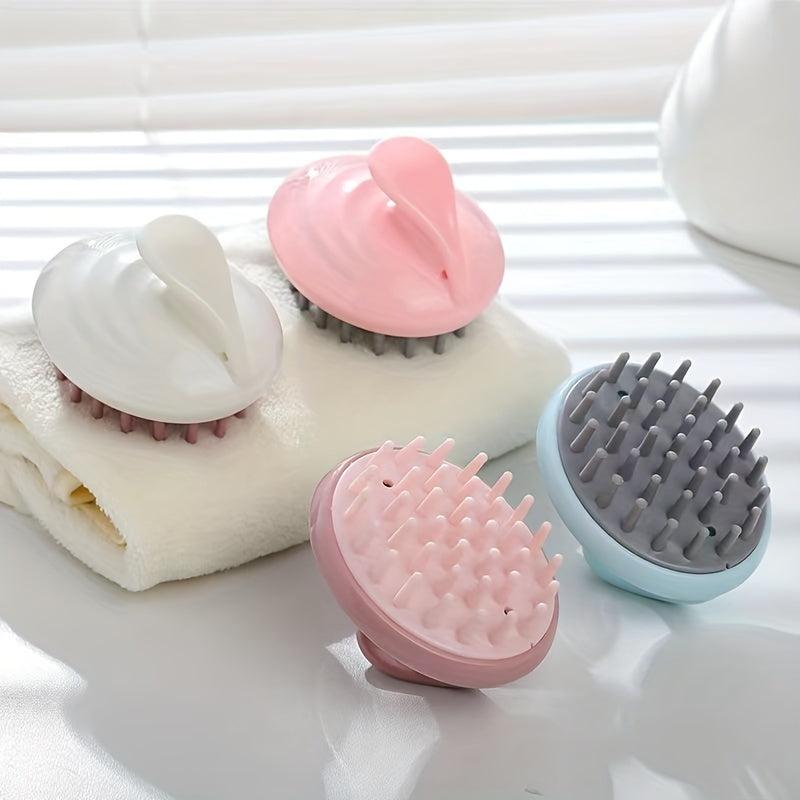 2pcs Silicone Handle Scalp Massager Brush Soft Silicone For Hair Cleaning