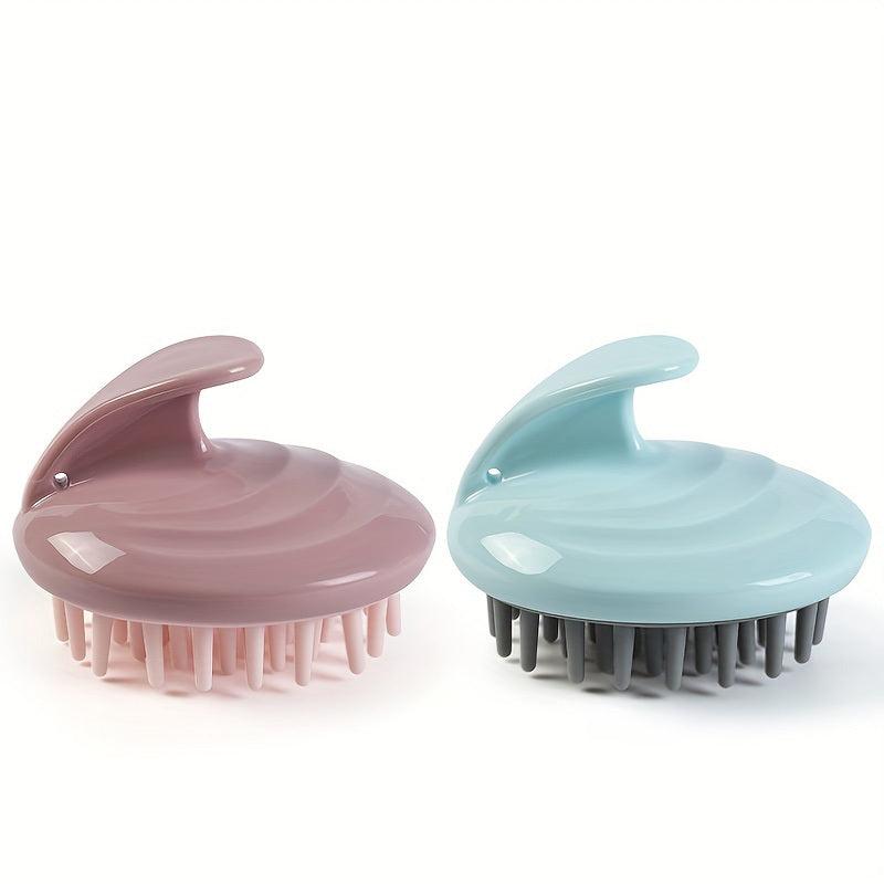 2pcs Silicone Handle Scalp Massager Brush Soft Silicone For Hair Cleaning