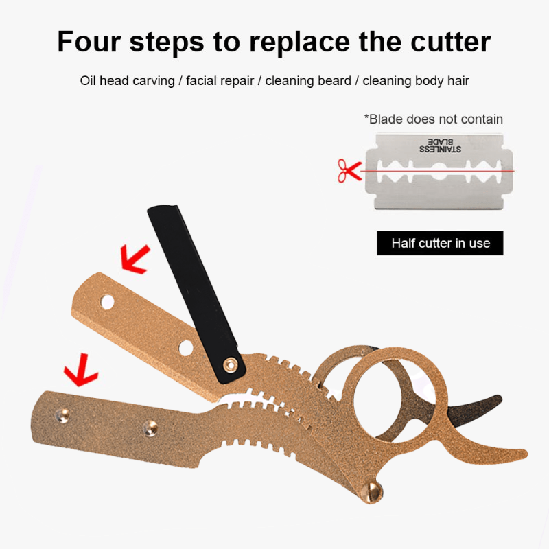 Barber Razor Haircut Beard Eyebrow Shaving Tool - Manual Depilation Razor