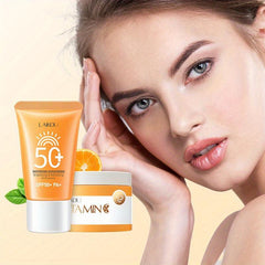 Laikou Whitening Sunscreen SPF50 Cream Set Vitamin C Reduce Oxidation