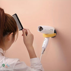 Hair Dryer Straightener Bracket Wall Mounted Shelf Bathroom Punch Wire Hanger