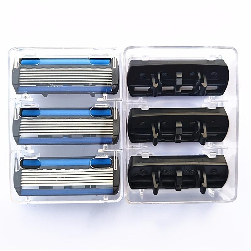 7-Blade Body & Face Hair Removal Shaver Set for Men, 1 Razor Holder & 7 Blades