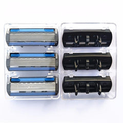 7-Blade Body & Face Hair Removal Shaver Set for Men, 1 Razor Holder & 7 Blades