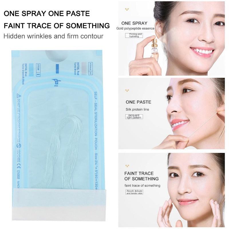 120Pcs Protein Thread No Needle Golden Collagen Facial Lift Tightening