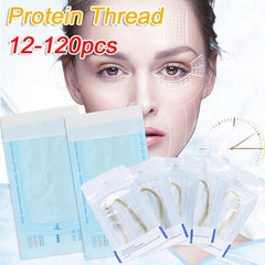 120Pcs Protein Thread No Needle Golden Collagen Facial Lift Tightening