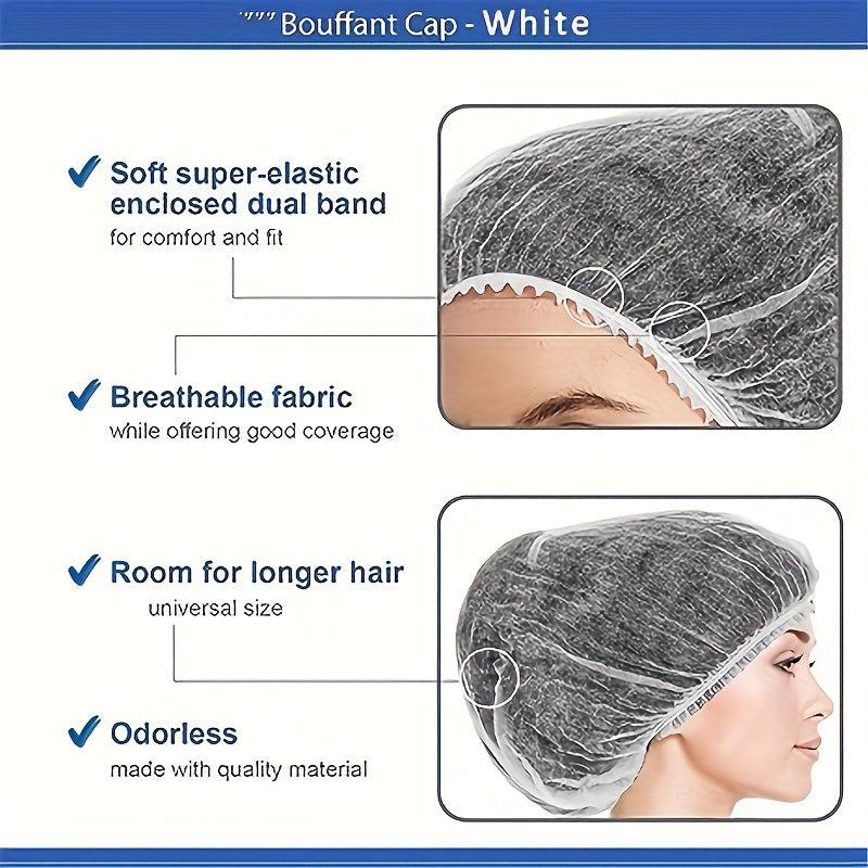 98pcs Disposable Shower Caps Thick Waterproof Bath Cap for Home Spa