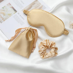 3Pcs Set Silk Eye Mask Face Mask Eyeshade Blindfold Travel Rest Eye Cover