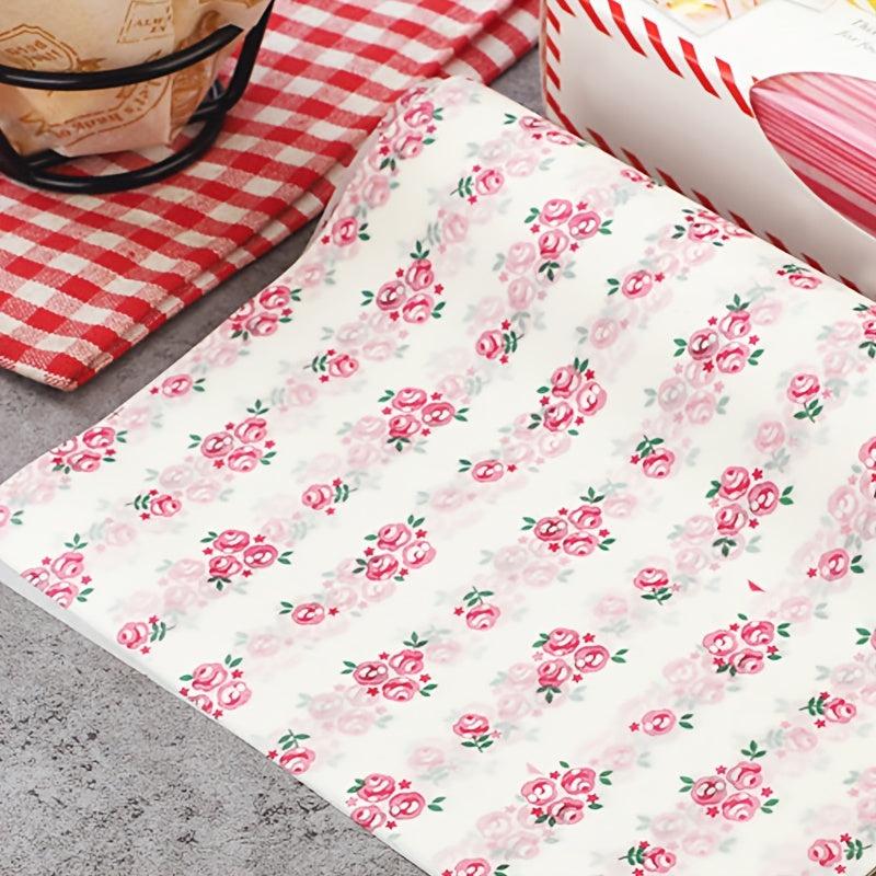 10pcs Printed Food Packaging Wax Paper Snack Pad for Baking