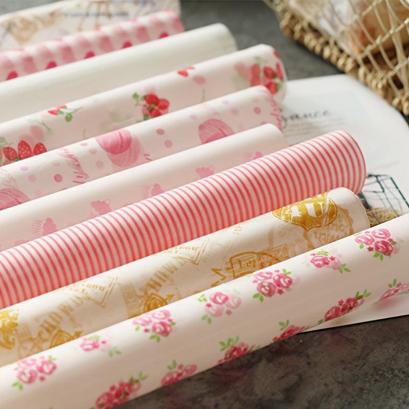 10pcs Printed Food Packaging Wax Paper Snack Pad for Baking