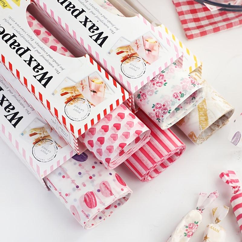 10pcs Printed Food Packaging Wax Paper Snack Pad for Baking