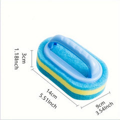 Durable Sponge Cleaning Brush with Handle for Bathroom and Kitchen