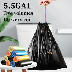 Drawstring Garbage Bag Portable Automatic Closing Household Bag