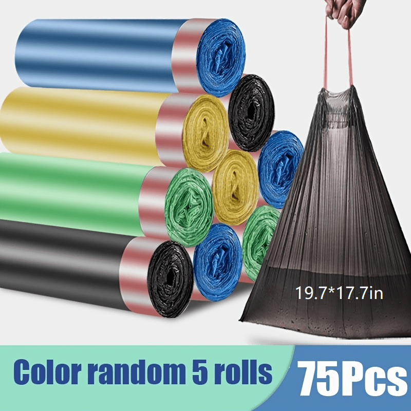 Drawstring Garbage Bag Portable Automatic Closing Household Bag