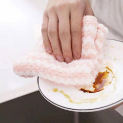 5pcs Microfiber Cleaning Cloth Dishwashing Towel Household Rag Kitchen Bathroom