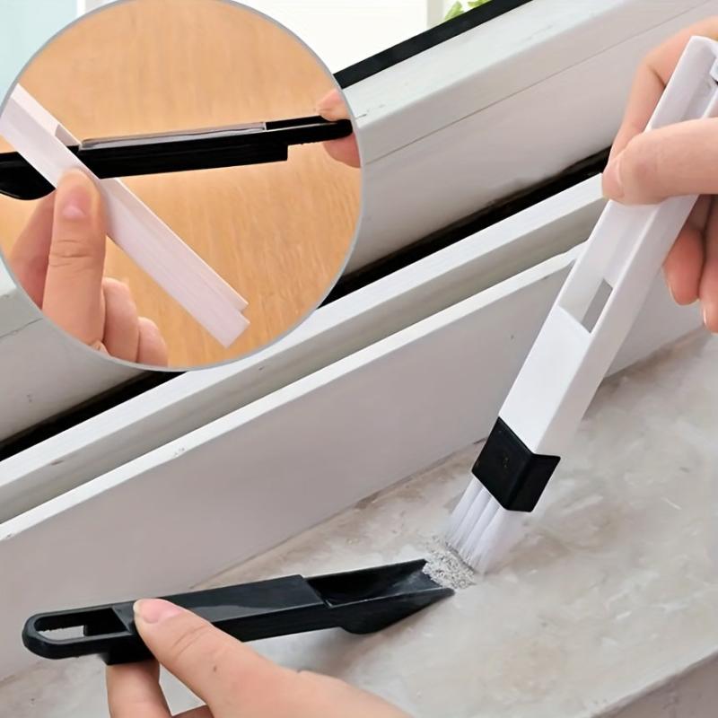 2-in-1 Groove Cleaning Brush & Dustpan Handheld Multifunctional Crevice Brush