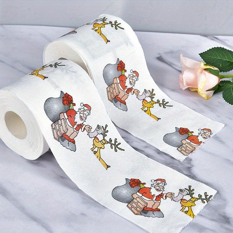 2pcs Christmas Printed Toilet Paper Decorations