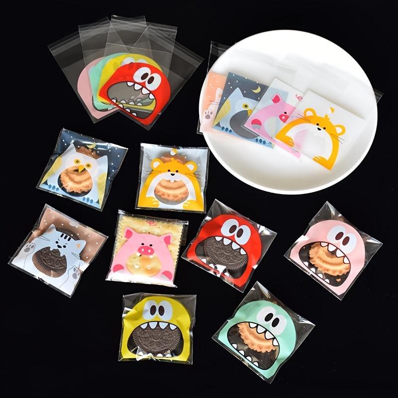 50pcs Self Adhesive Clear Plastic Treat Bags 3.93x3.93inch