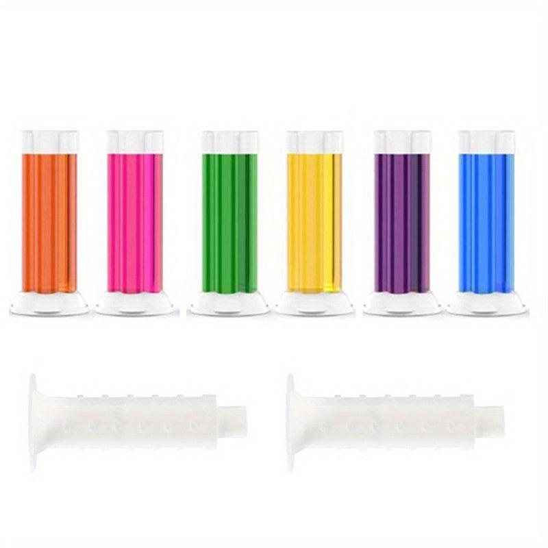6pcs Toilet Cleaning Gel Flower Stamp Toilet Gel Flower Scented