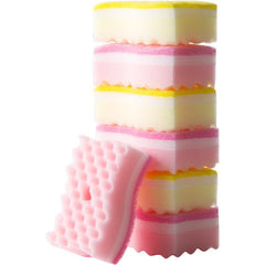 4pcs S Type Wave Sponge Scouring Pad Kitchen Cleaning Sponge Dish Towels