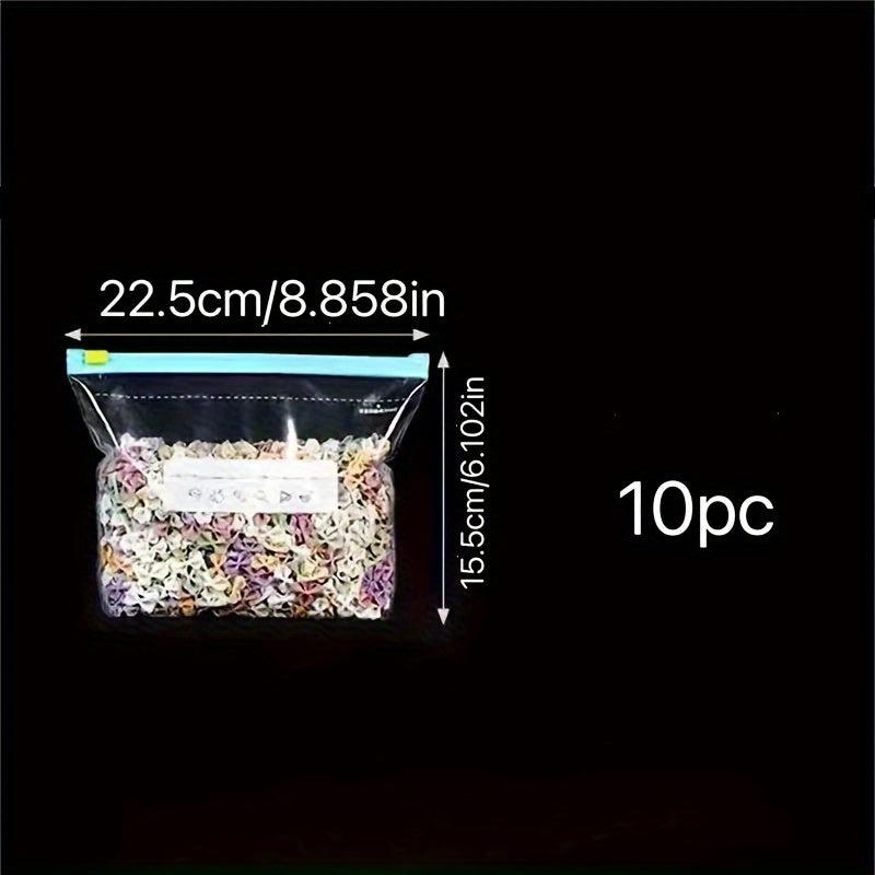 10pcs Clear Zip Bag Sealed Food Storage Leak Proof Containers