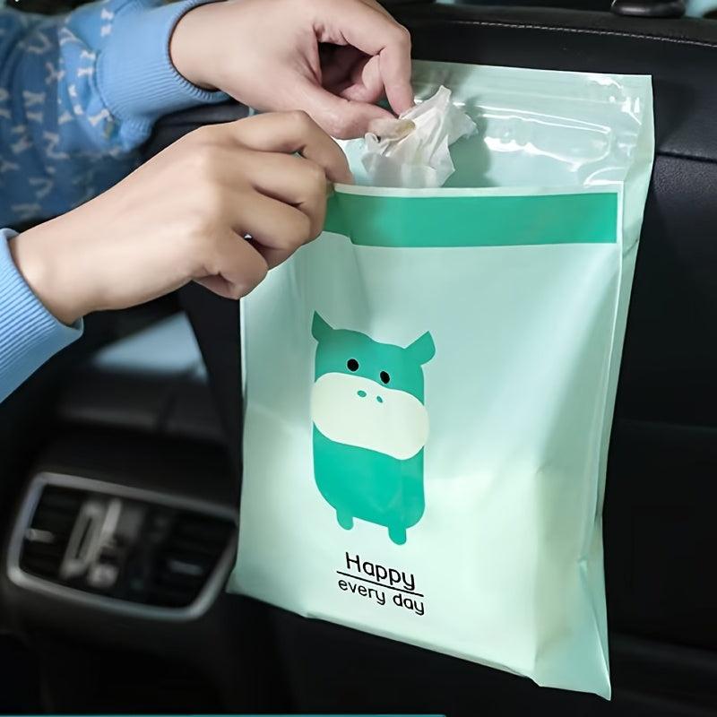 15pcs Disposable Car Trash Bags Self-adhesive Portable Garbage Bag