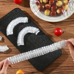 Disposable Food Cover 100 Pieces Plastic Elastic Bowl Cover
