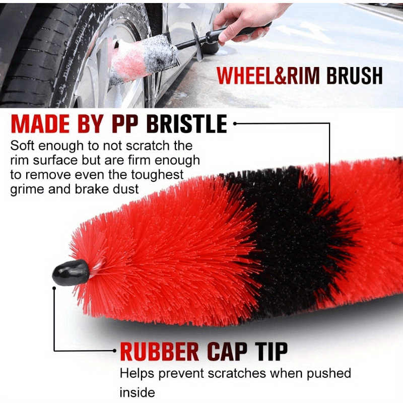 Car Wheel Brush Rim Tire Cleaning Soft Bristle Non-scratch Car Detailing Brush