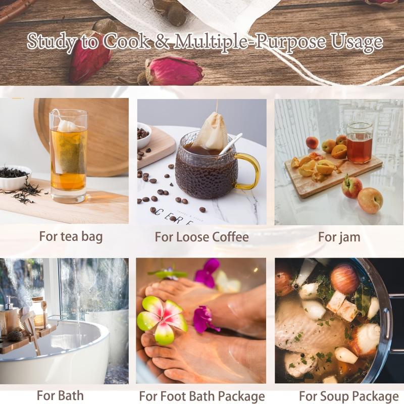 100pcs 200pcs Disposable Tea Filter Bags 4 6in 10 Safe Natural Tea Bags