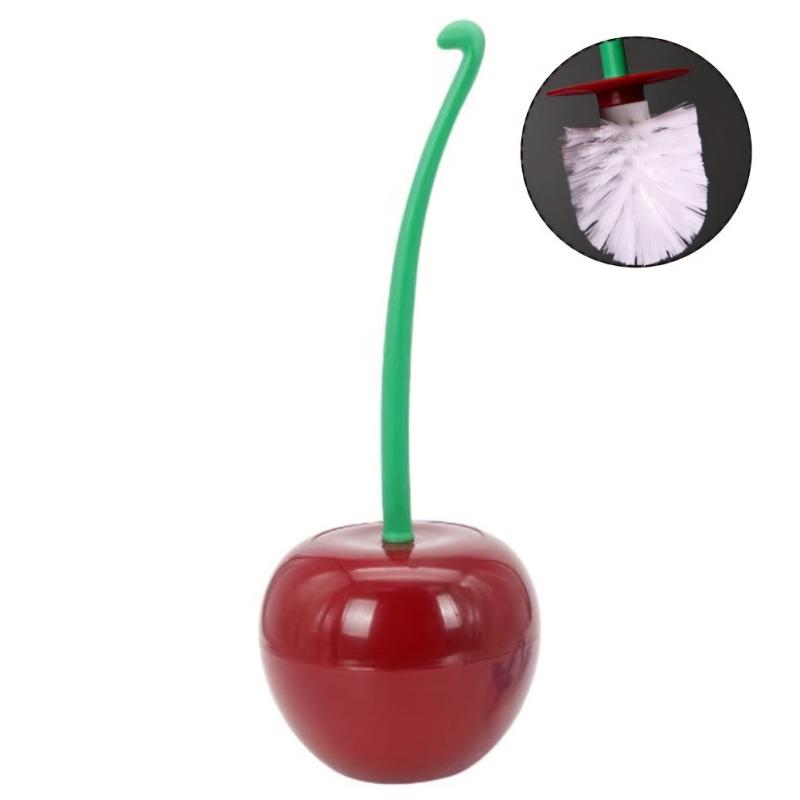 Cherry Toilet Brush Holder Set Bathroom Long Handle Cleaner Cleaning Brush