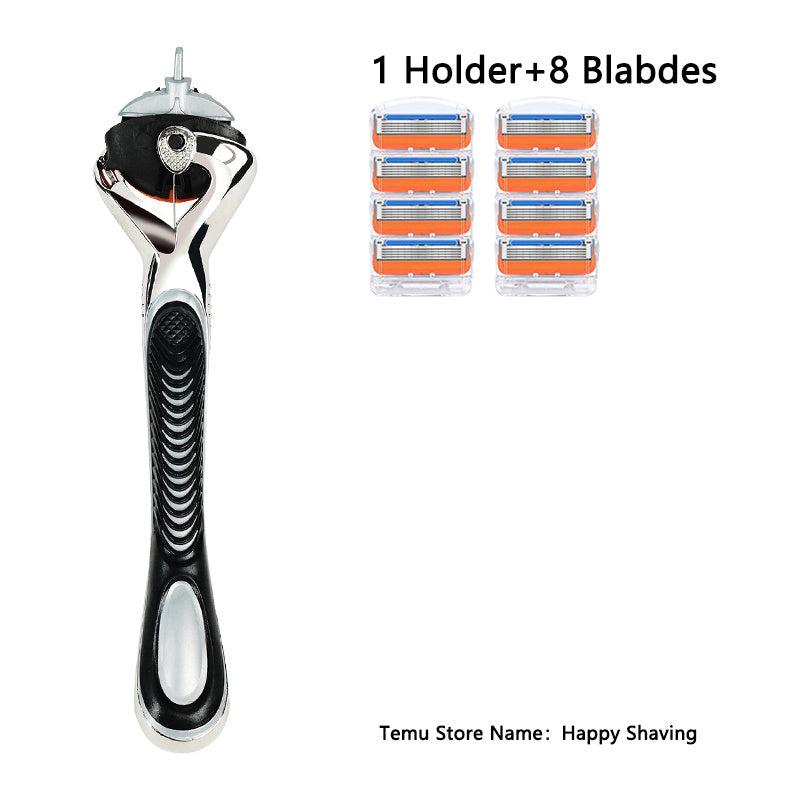 5-Layer Reusable Safety Razor Set - Stainless Steel Blades for Men and Women