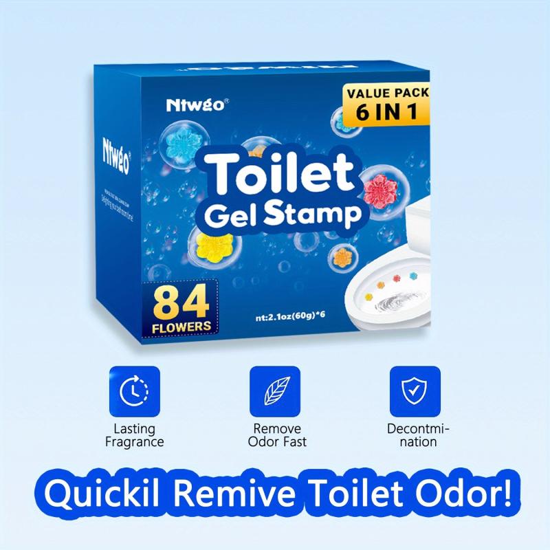 6pcs Toilet Cleaning Gel Flower Stamp - Toilet Gel Flower Scented Deodorant