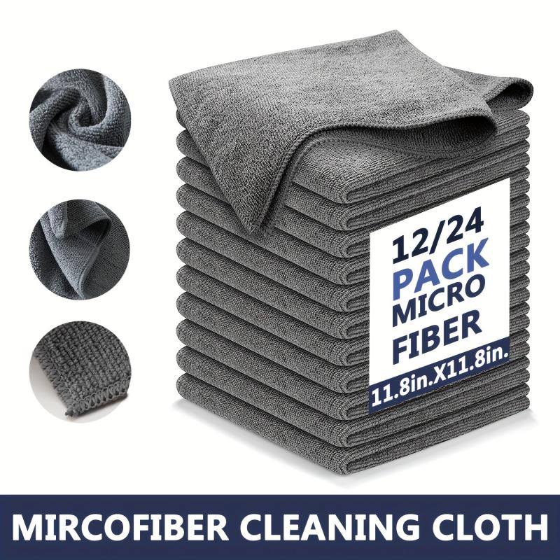 24pcs Microfiber Cleaning Cloth Absorbent Dishwashing Cloth