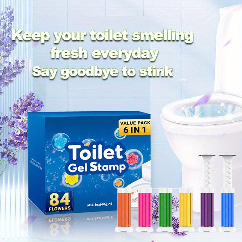 6pcs Toilet Cleaning Gel Flower Stamp Toilet Gel