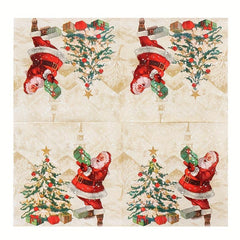 Christmas Disposable Napkins Santa Claus Printed 20 Sheets Pack