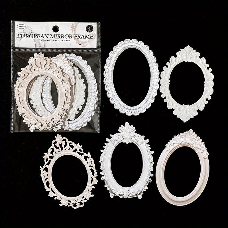10sheets Retro Mirror Photo Frame Background Craft Paper Washi Tape