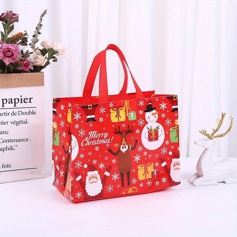 Christmas Non woven Bag Santa Claus Tote Bag Large Storage Bag