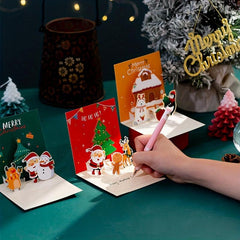 Christmas Handwritten 3D Greeting Cards & Envelope Set
