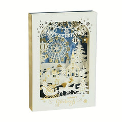 Christmas 3D Ornament Greeting Card Laser Engraving Hot Stamping Process