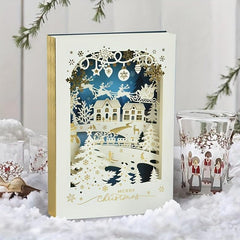 Christmas 3D Ornament Greeting Card Laser Engraving Hot Stamping Process
