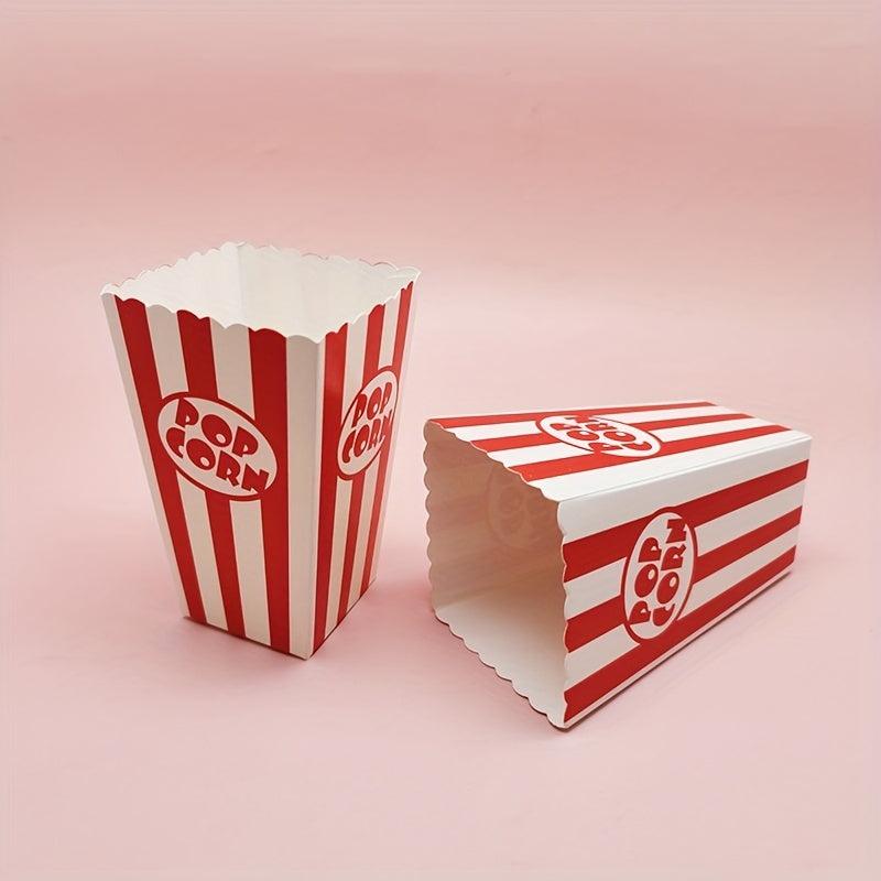 12pc Paper Popcorn Bags Red Strip For Parties Carnivals Movie Theaters