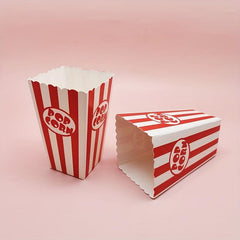 12pc Paper Popcorn Bags Red Strip For Parties Carnivals Movie Theaters