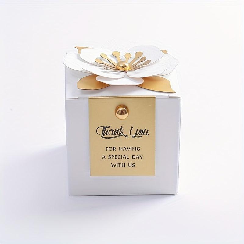 20pcs Flower Square Wedding Candy Box Little Flower Chocolate Box