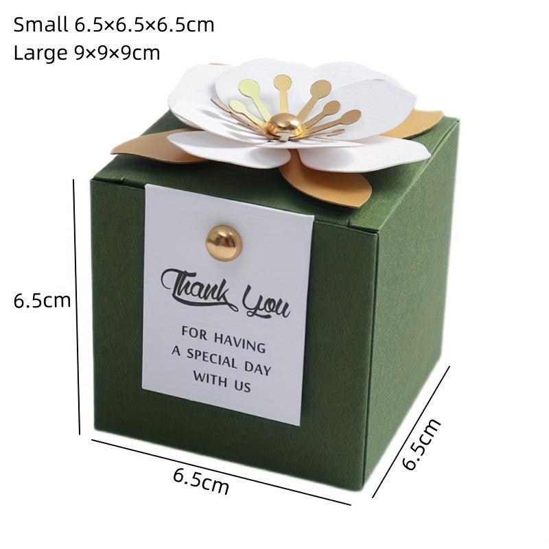 20pcs Flower Square Wedding Candy Box Little Flower Chocolate Box