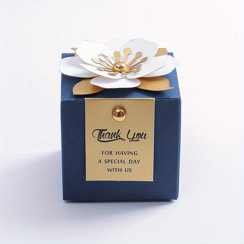 20pcs Flower Square Wedding Candy Box Little Flower Chocolate Box