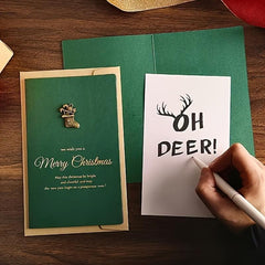 4pcs Christmas Card Individually Wrapped Christmas Greeting Card Navidad