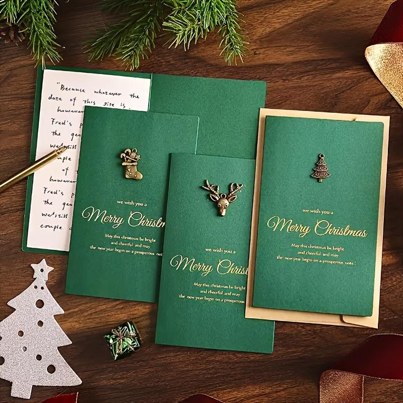 4pcs Christmas Card Individually Wrapped Christmas Greeting Card Navidad