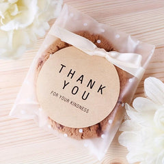 200pcs Translucent Dots Plastic Bags for Cookies Cupcakes Self Adhesive 10x7cm