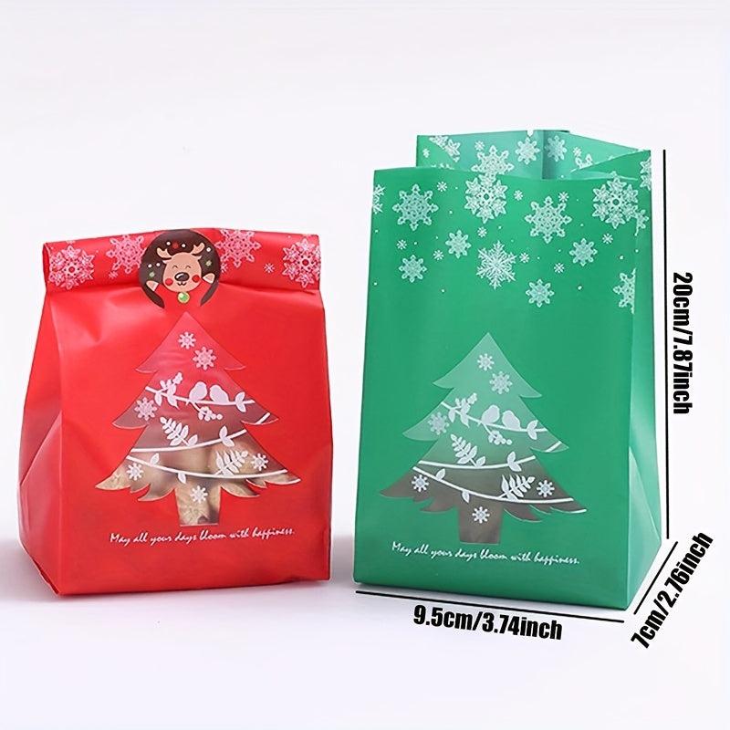 10pcs Mixed Christmas Tree Candy Packaging Bag Gift Stickers