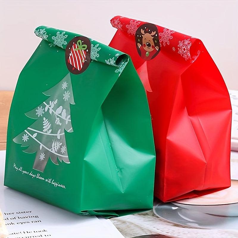 10pcs Mixed Christmas Tree Candy Packaging Bag Gift Stickers
