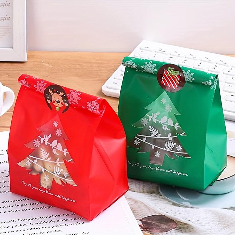 10pcs Mixed Christmas Tree Candy Packaging Bag Gift Stickers